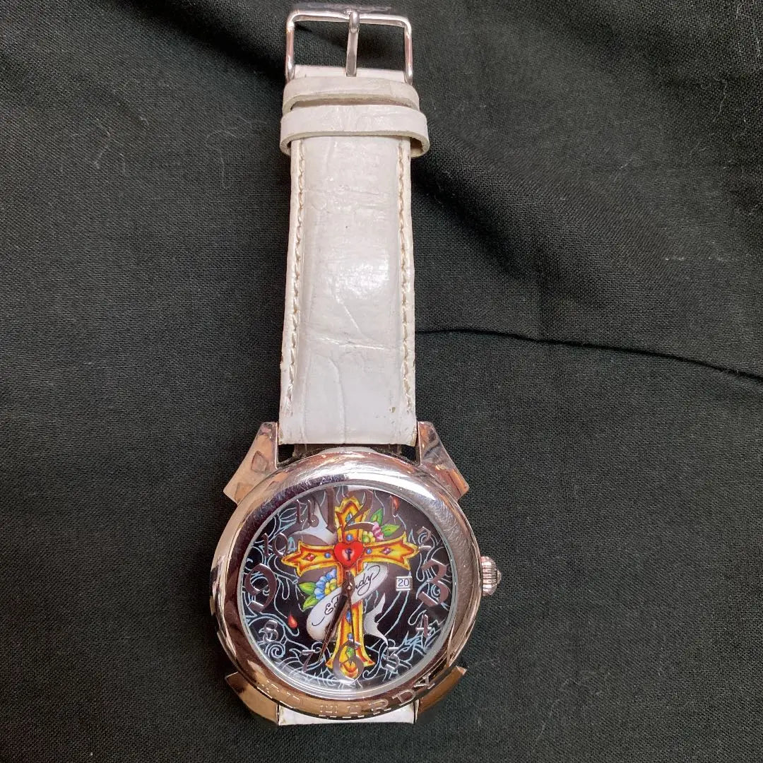 Ed Hardy❣️Love Kill Pattern Leather Belt Watch, Great Value❣️