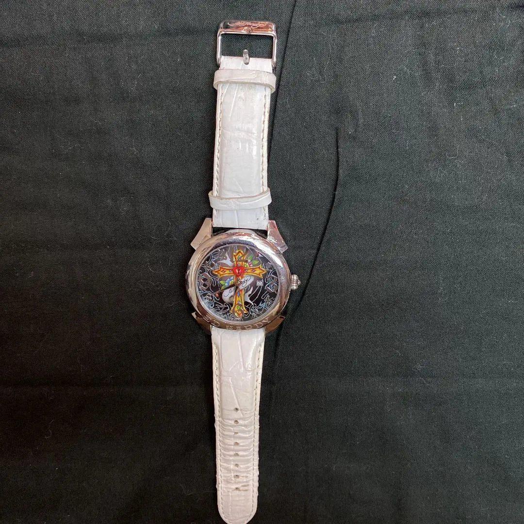 Ed Hardy❣️Love Kill Pattern Leather Belt Watch, Great Value❣️