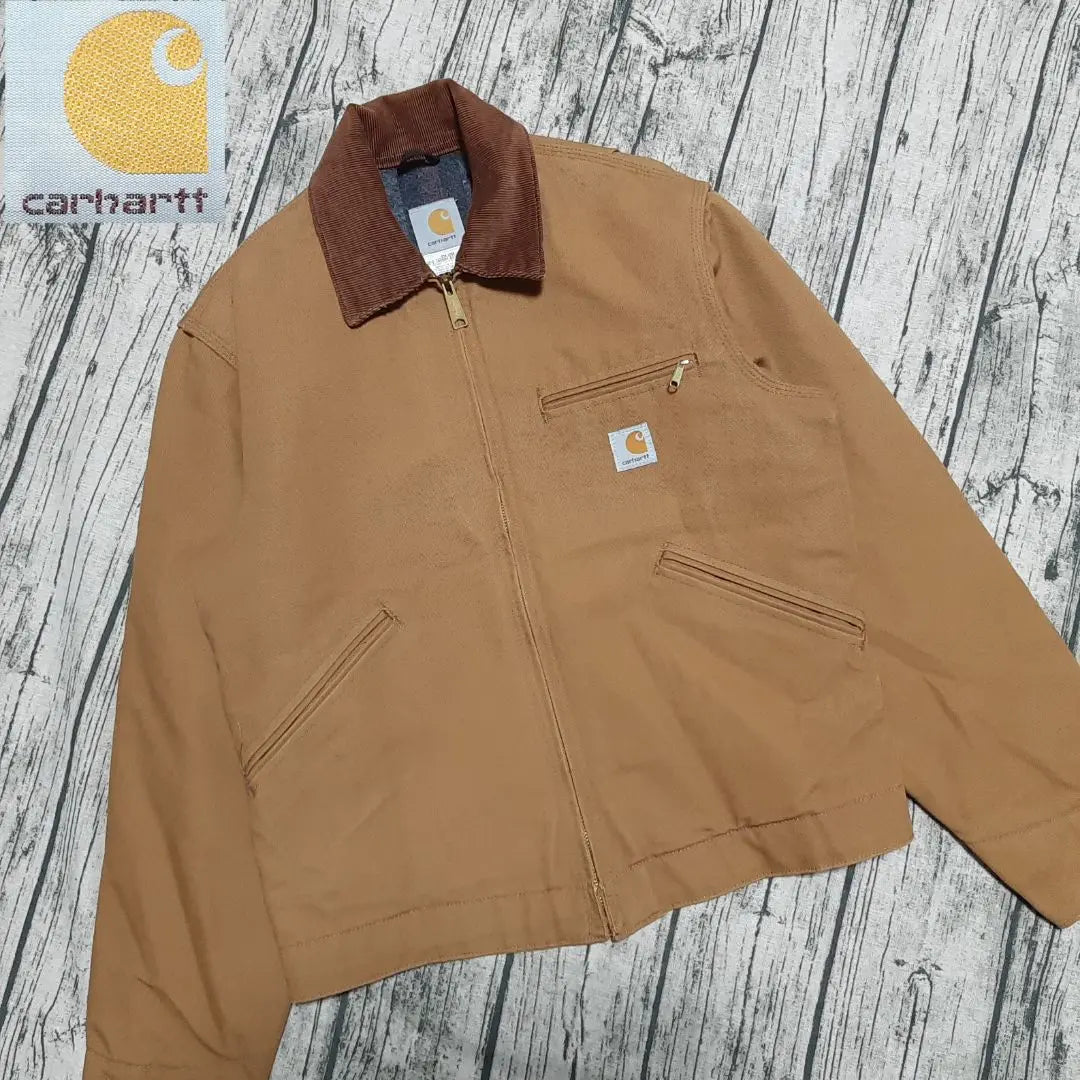 Chaqueta Carhartt Detroit de 36 pulgadas, color marrón camello y marrón magnífico