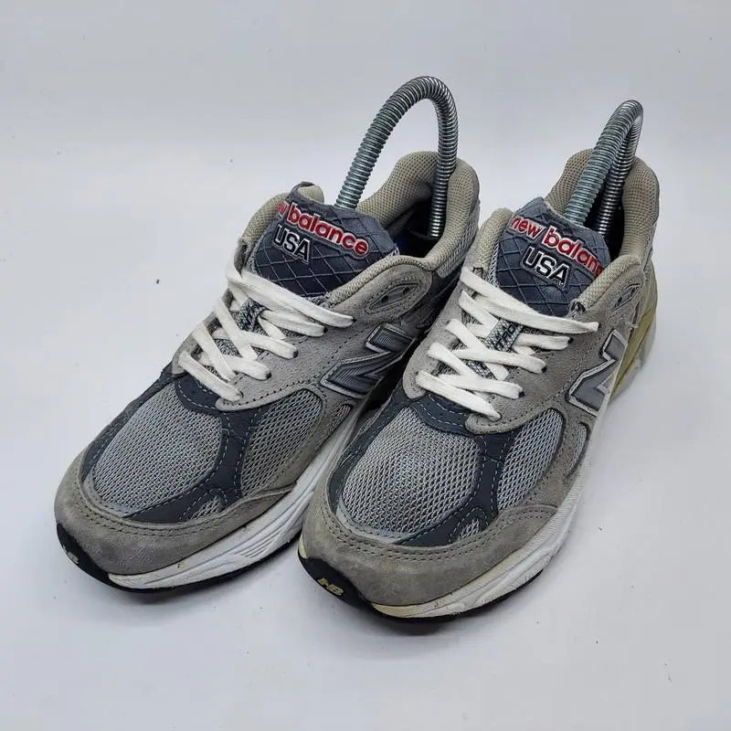 [Rango B] Fabricado en EE. UU. (9401) 22,5 cm New Balance 990 gris