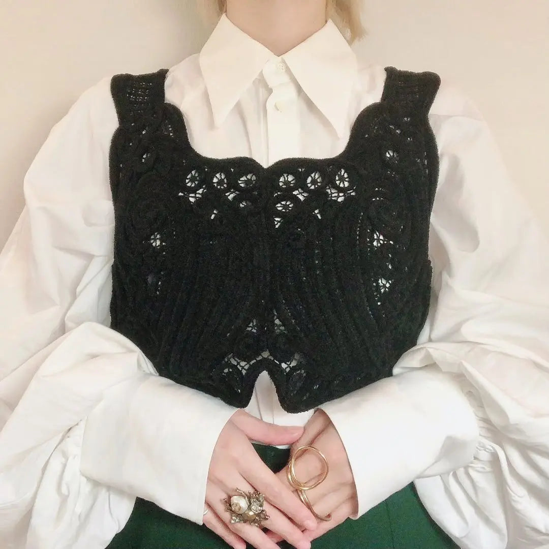 Mame kurogouchi cord embroidery vest 22FW