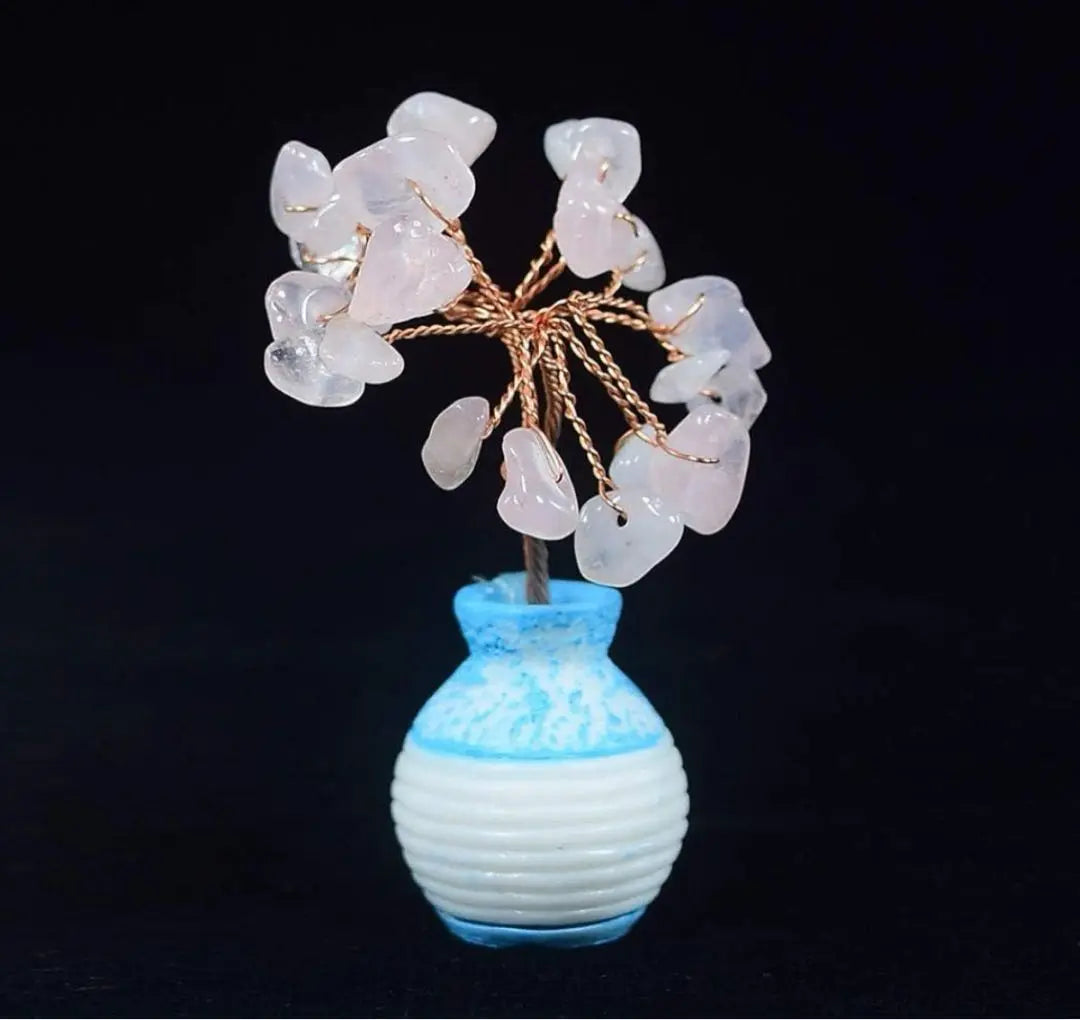 Enchanting Tree Feng Shui Ornament Mini Size Interior Decoration Power Stone Pink Amulet