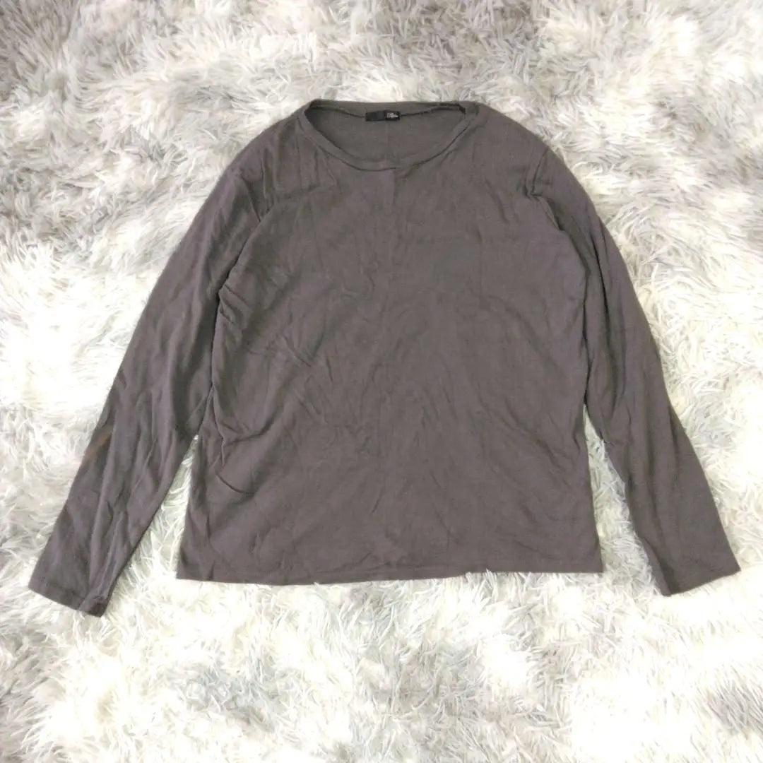 [Ranan] Dark Gray Long Sleeve T-Shirt (L) Large Size 100% Cotton