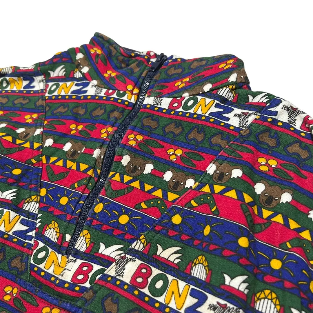 90s BONZO All-over Pattern Sweatshirt Made in Australia Soaked Print