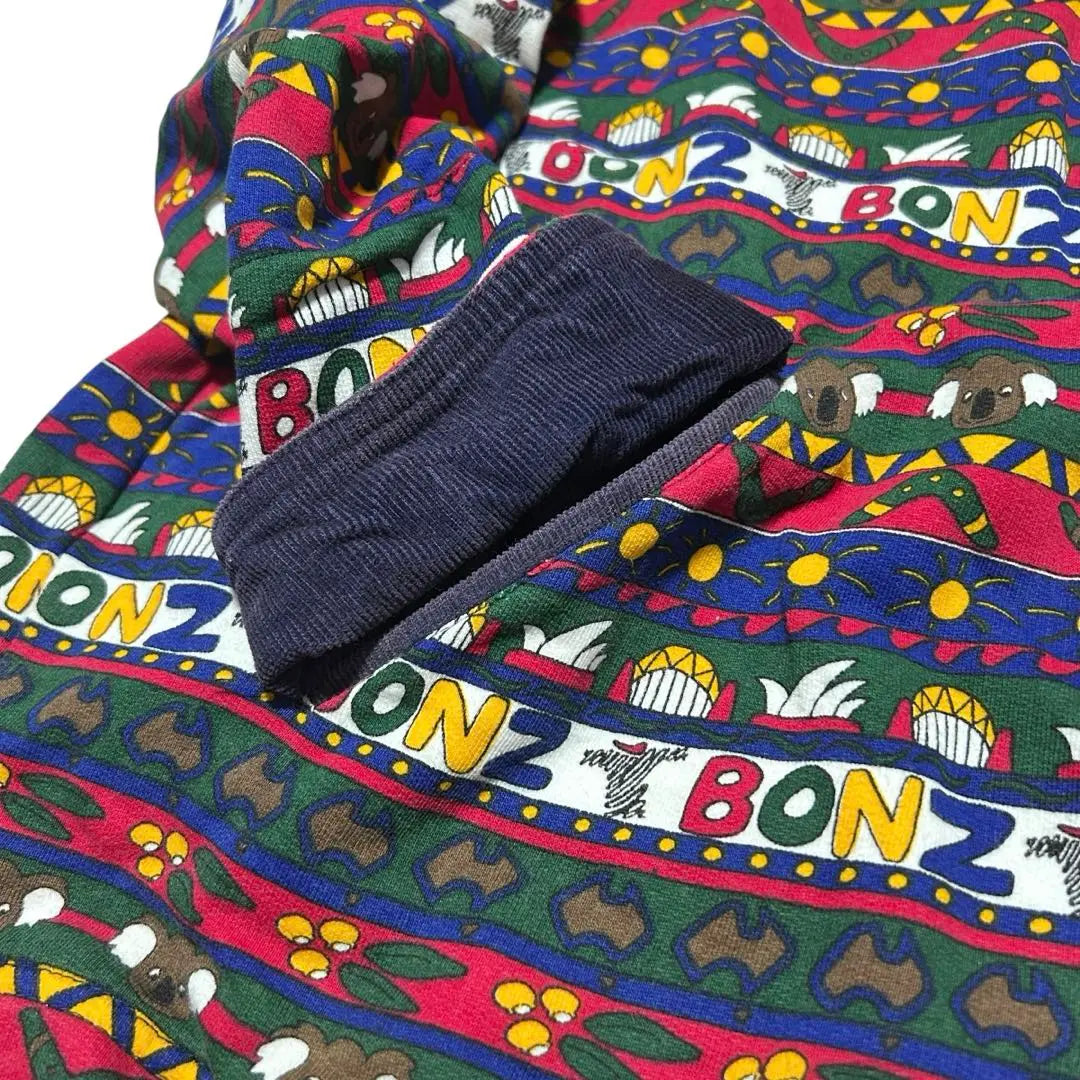 90s BONZO All-over Pattern Sweatshirt Made in Australia Soaked Print