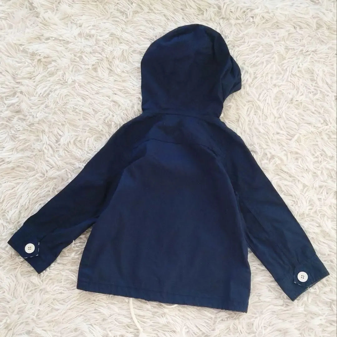 ★Good condition★[100] Sancansion Hooded Blouson Jumper Coat Blue