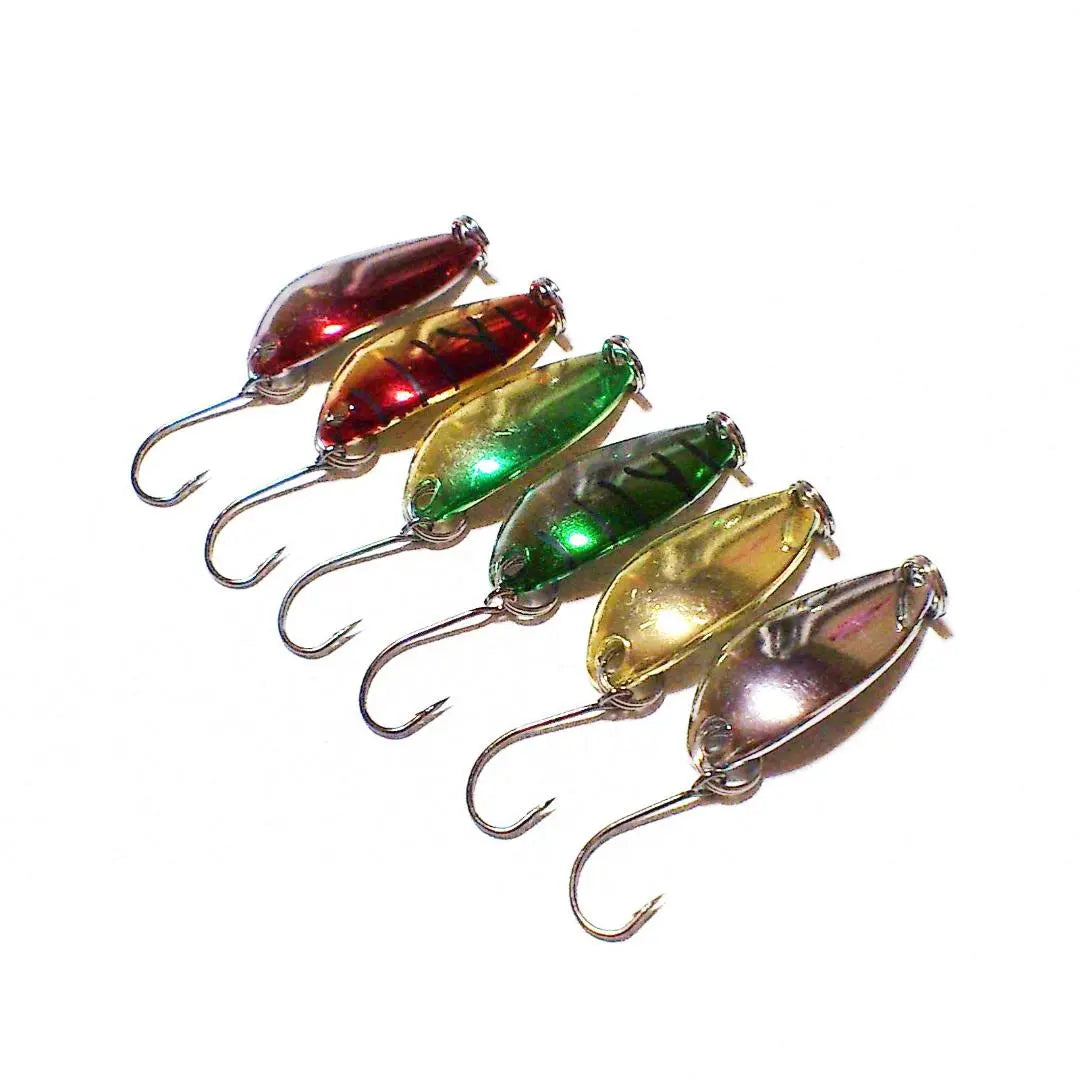 Señuelos de cuchara, juego de 6 colores, 30 mm/3 g, pesca, señuelo, captura masiva, precio más bajo