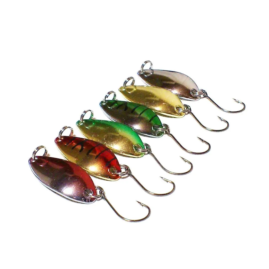 Señuelos de cuchara, juego de 6 colores, 30 mm/3 g, pesca, señuelo, captura masiva, precio más bajo