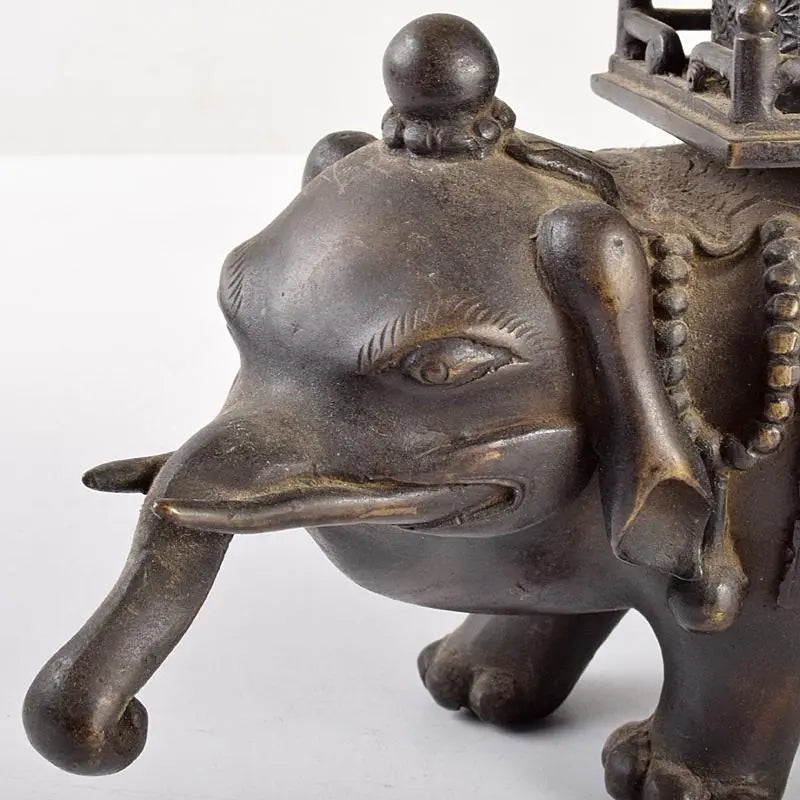 China Gold-plated Bronze Elephant Incense Burner G R5119 | 中国　古銅鍍金　象香炉　G　R5119