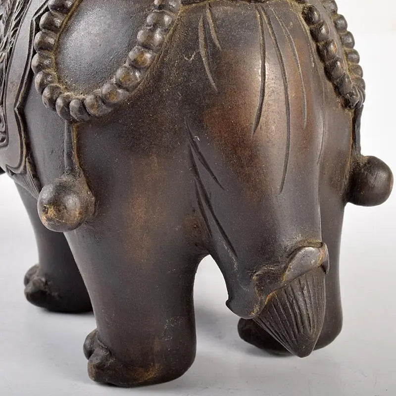 Quemador de incienso de elefante de bronce chapado en oro de China G R5119 | 中国 古銅鍍金 象香炉 G R5119