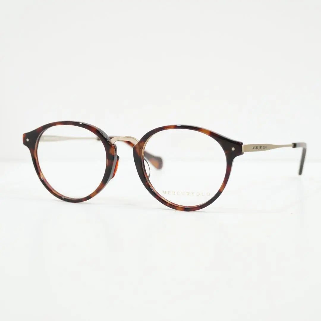 Brand new, unused MERCURYDUO brown pattern gold glasses frame large lens