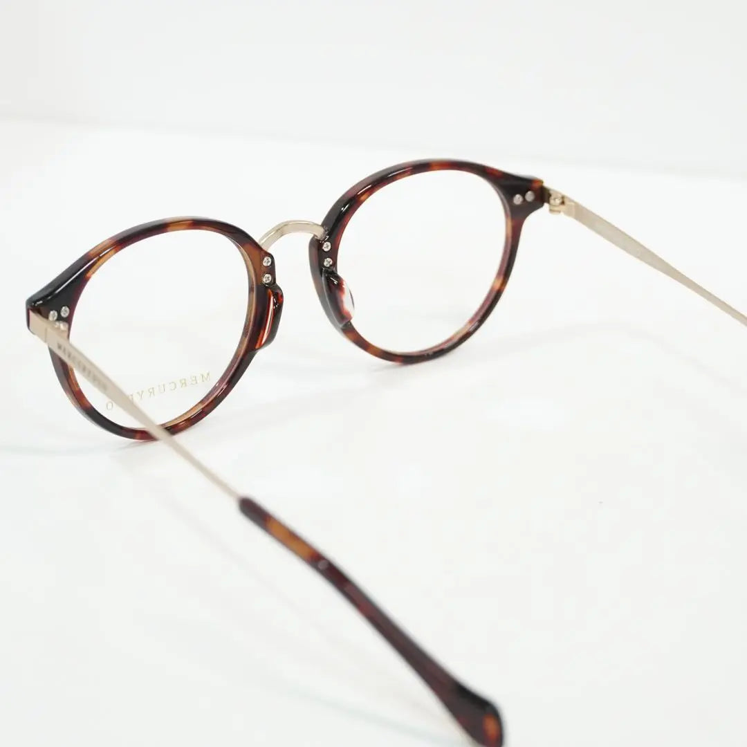 Brand new, unused MERCURYDUO brown pattern gold glasses frame large lens