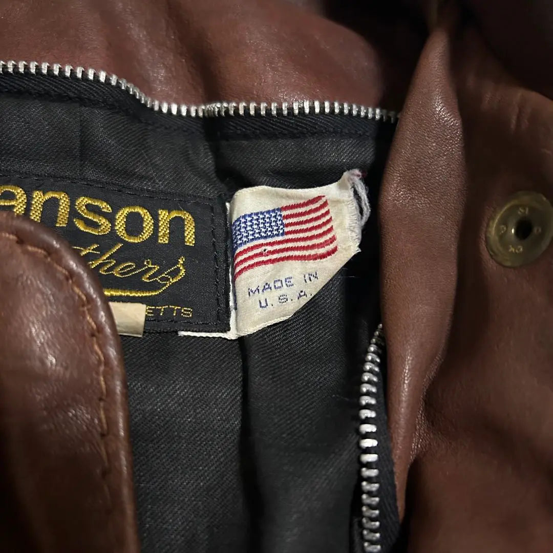 70s vintage VANSON leather jacket model F