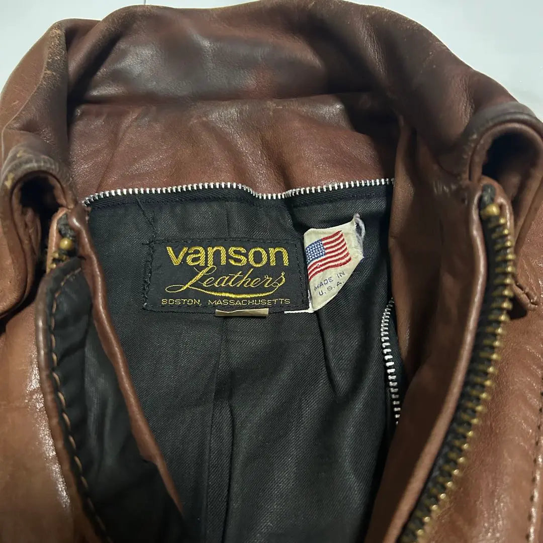 70s vintage VANSON leather jacket model F