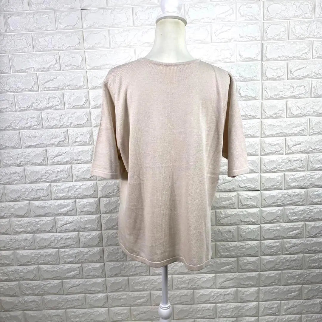 ◯ Sin marca tops de manga corta lino mixto suelto suelto beige talla L | ◯ノーブランド 半袖トップス リネン混 ゆったり ゆるだぼ ベージュ Lサイズ