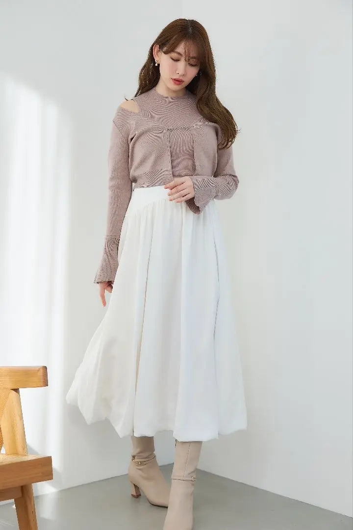 herlipto Gather Balloon Long Skirt