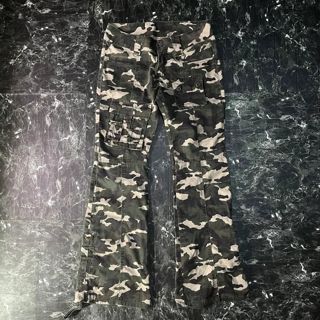 【ARCHIVE】camouflage cargo flared pants M