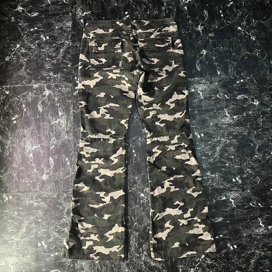 【ARCHIVE】camouflage cargo flared pants M