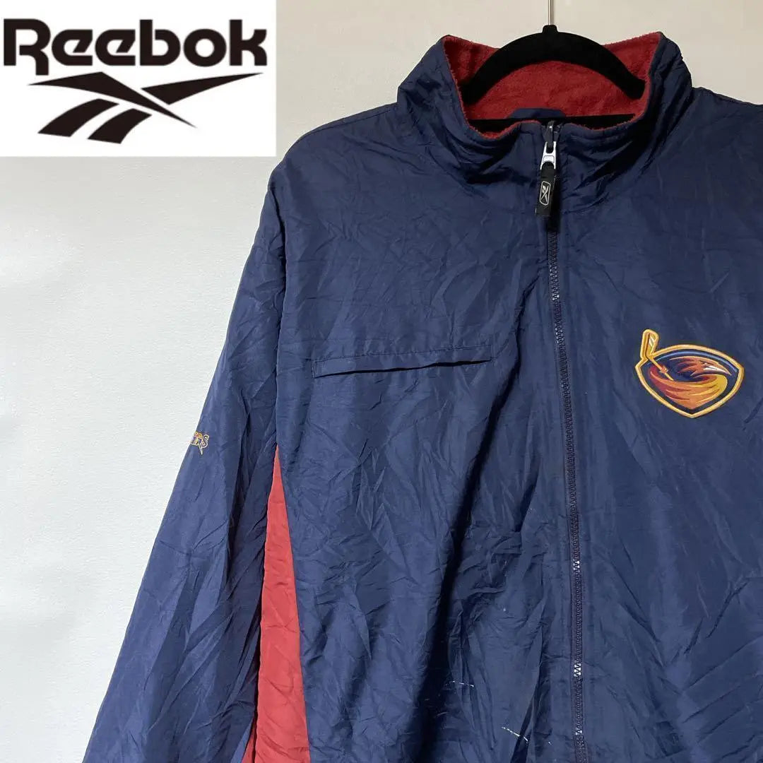 Reebok Nylon Jacket Navy Zip-Up 2XL 3L NHL