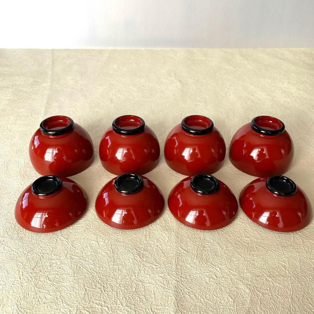 Lacquerware, lacquered soup bowl, soup bowl, with lid, vermilion lacquered for 4 guests, cute bowl, Hinamatsuri celebration meal