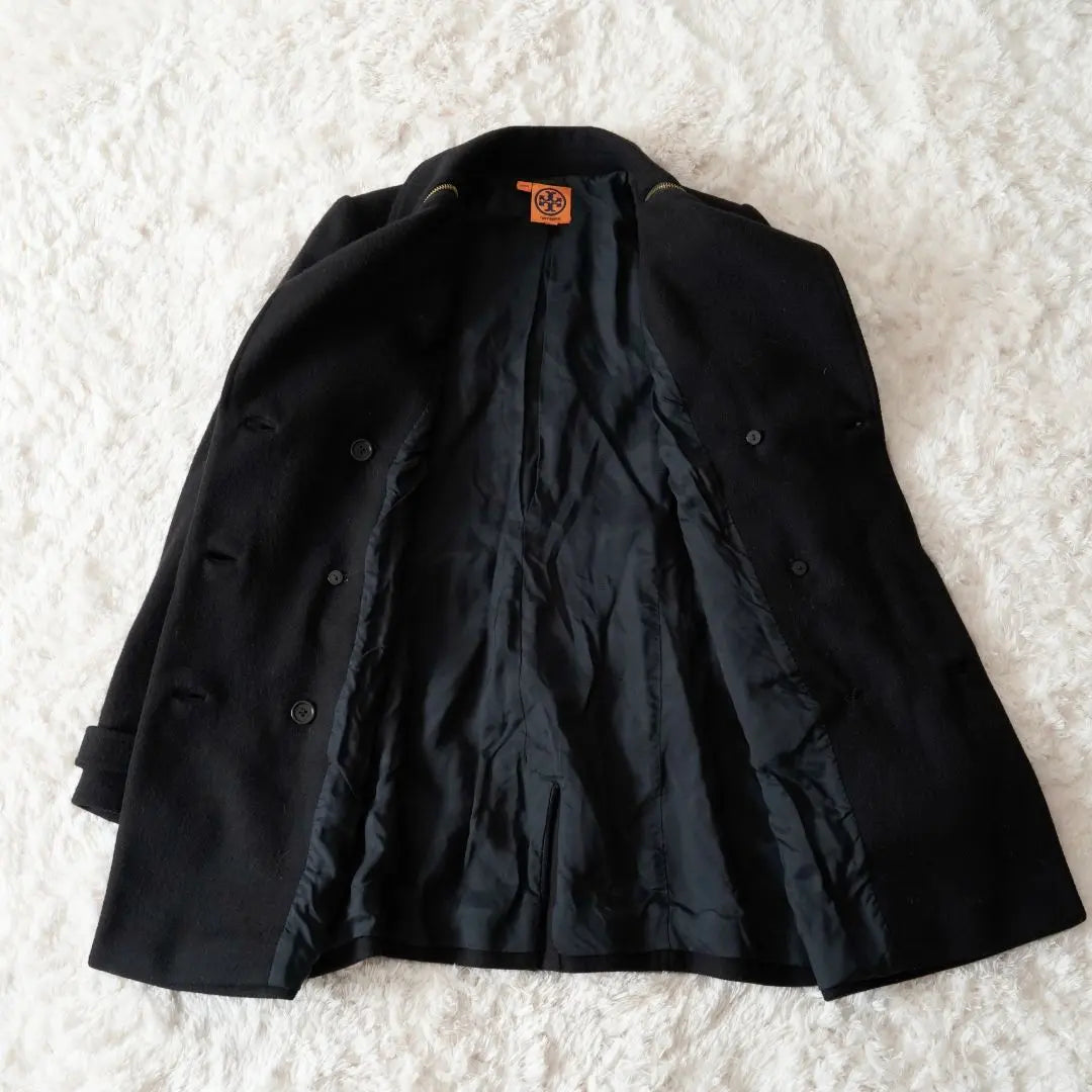 TORY BURCH Peacoat Wool Black Gold Button M