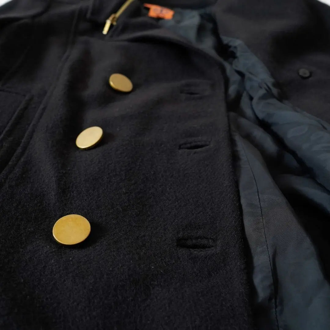 TORY BURCH Peacoat Wool Black Gold Button M