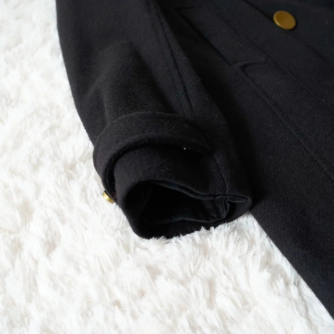 TORY BURCH Peacoat Wool Black Gold Button M