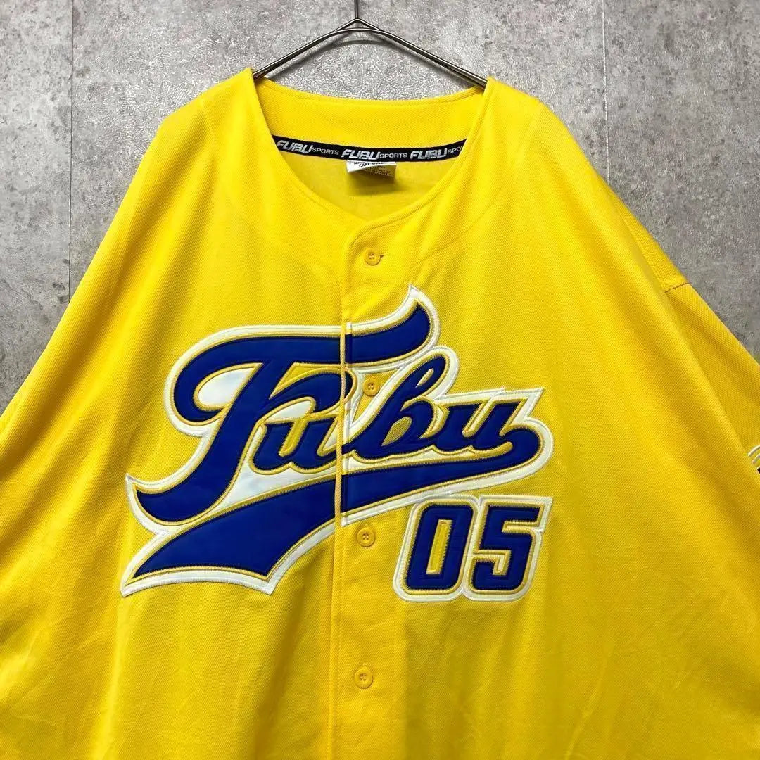 [Super Raro ☆ Importación de EE. UU. Años 90] Camisa de juego bordada de doble cara FUBU para hombre, talla 3XL