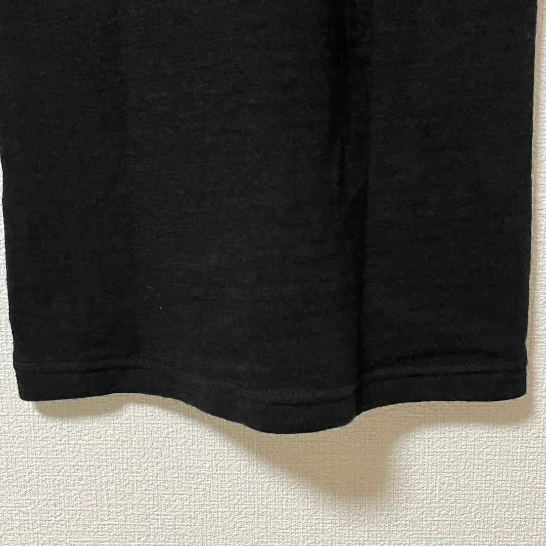 [Mamicco] Jersey de punto de manga corta con cuello alto en mezcla de lana hecho en Japón negro | 【ママイクコ】半袖ニット タートルネック プルオーバー ウール混 日本製 黒