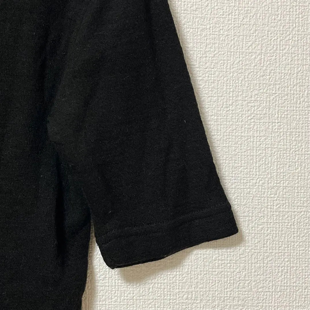 [Mamicco] Short-sleeved knit turtleneck pullover wool blend made in Japan black | 【ママイクコ】半袖ニット タートルネック プルオーバー ウール混 日本製 黒