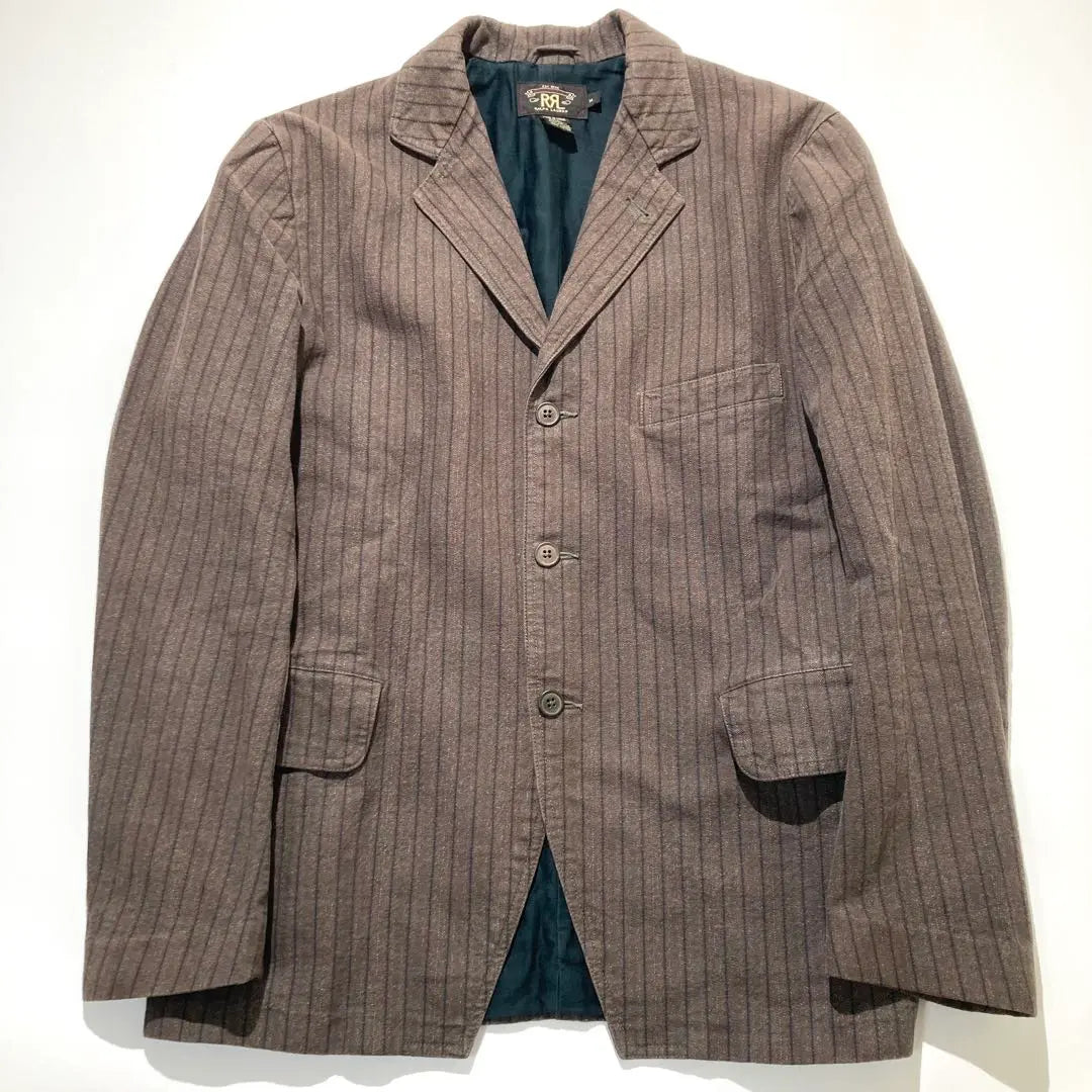 [Extremely beautiful] RRL Three-piece Brown Stripe Button Fly