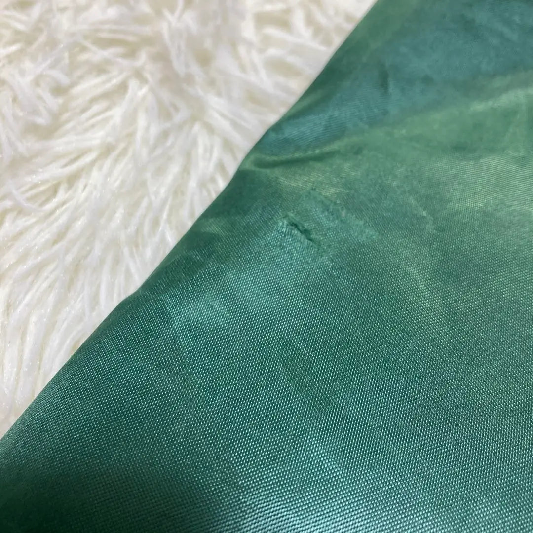 [Súper rara, fabricada en EE. UU., años 80] Chaqueta de nailon con bordado de doble cara, chaqueta de estadio para hombre, talla XL, verde