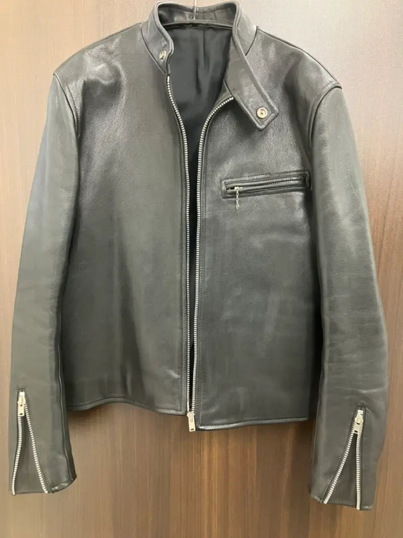 SCYE Black Leather Single Rider Jacket Size 36