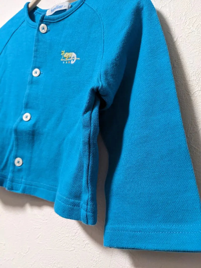 Familia Cardigan 80 Light Blue Embroidered Chameleon