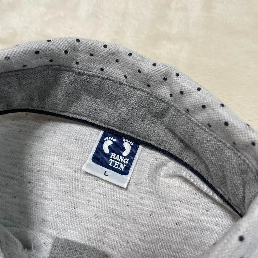 Good condition ✨ Hang Ten Men's Polo Shirt Dot Pattern Gray L