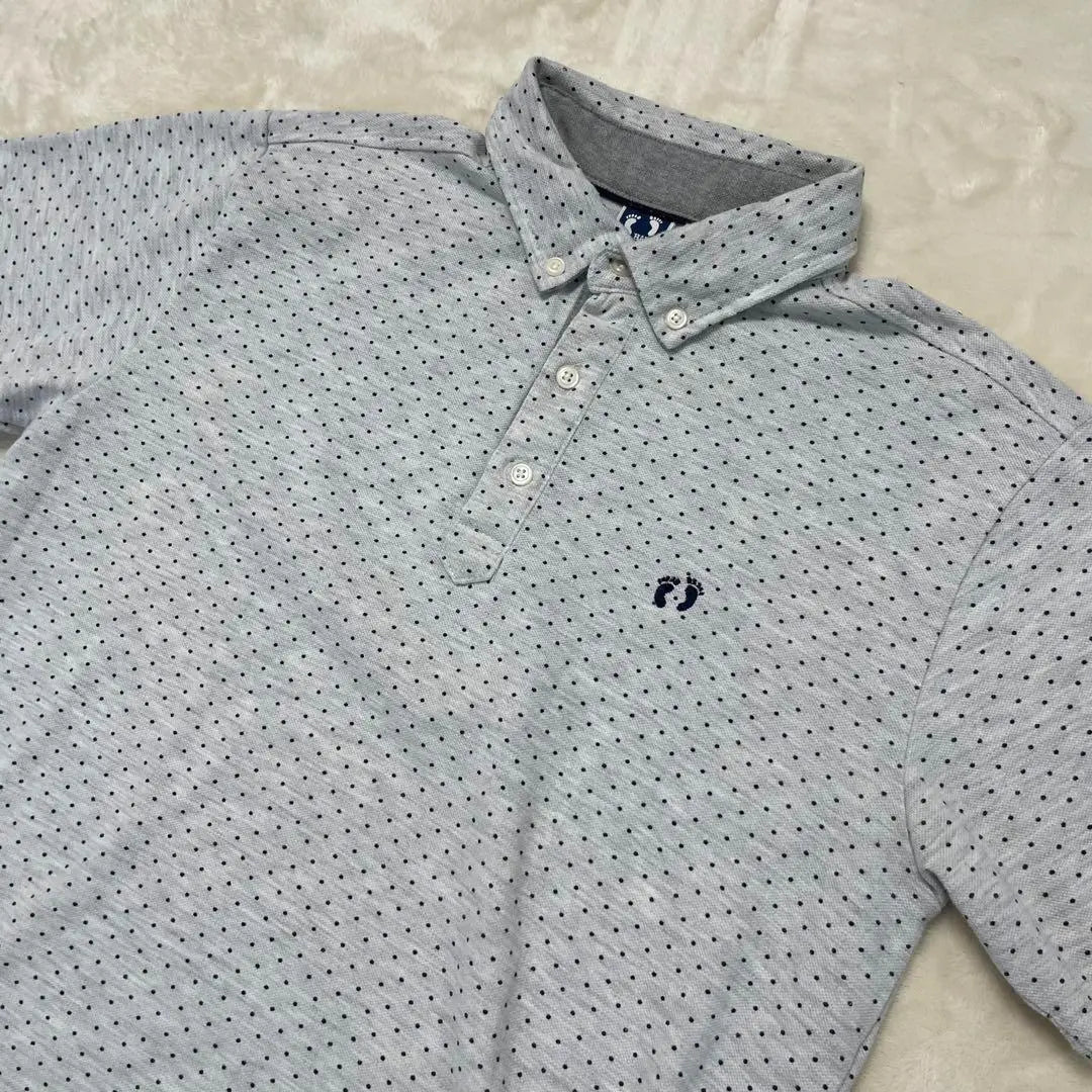 Good condition ✨ Hang Ten Men's Polo Shirt Dot Pattern Gray L