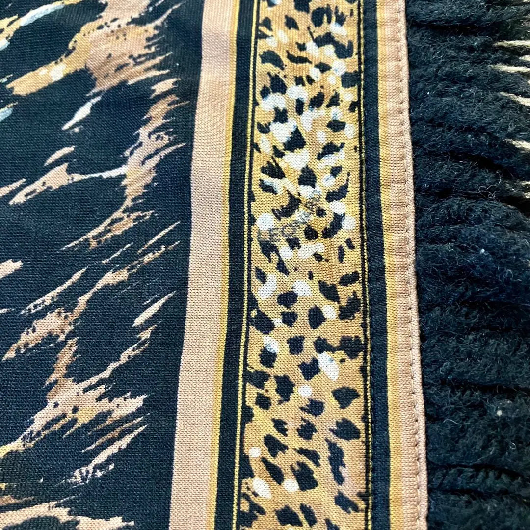 [Good condition] [Leonard] LEONARD Large shawl stole, leopard print, leopard | 【良品】【レオナール】LEONARD 大判ショールストール ヒョウ柄 レオパード