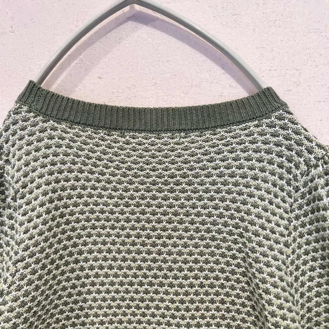 1127 [EMS EMSEXCITE] Short Sleeve Knit F Pattern -pattern Green Puff Sleeve