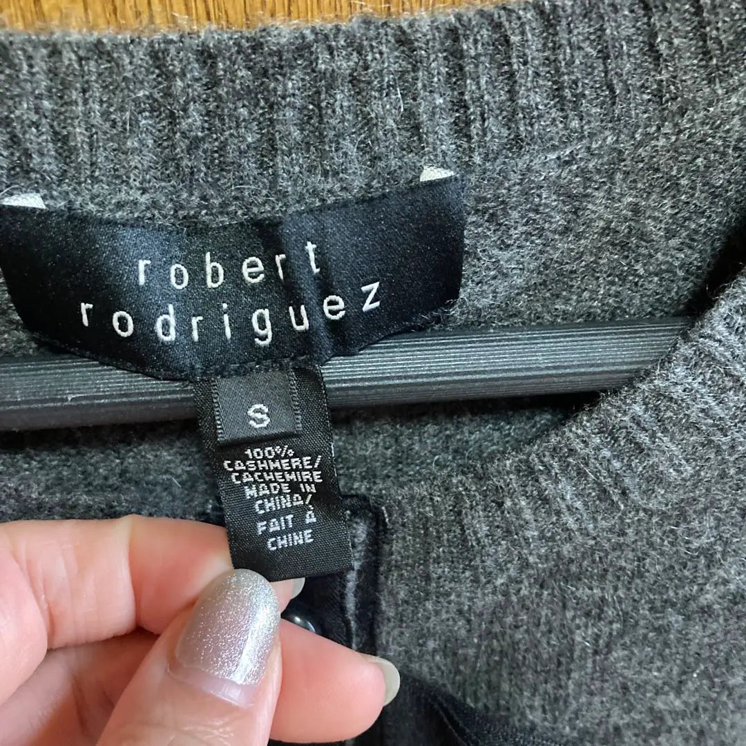 Robert Rodriguez Short-sleeved knit Cashmere Cardigan Ribbon Button Grey