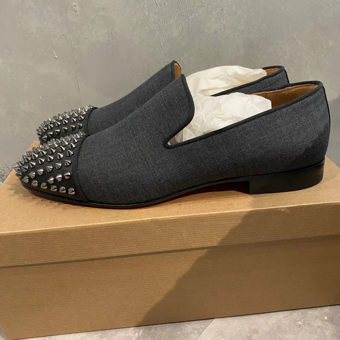 Brand new, unused Christian Louboutin, Spoky, Studded, Slip-on, Leather, 27