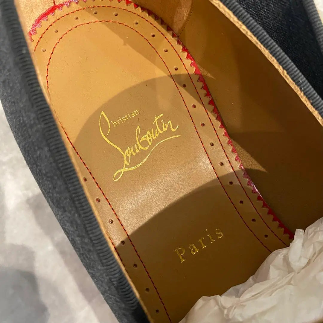 Brand new, unused Christian Louboutin, Spoky, Studded, Slip-on, Leather, 27