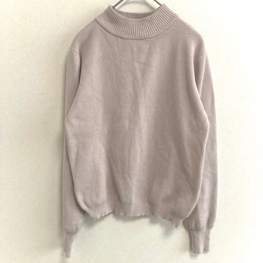 GRL High-neck knit sweater Long sleeve Light gray L