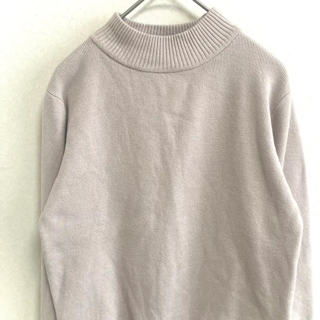 GRL High-neck knit sweater Long sleeve Light gray L