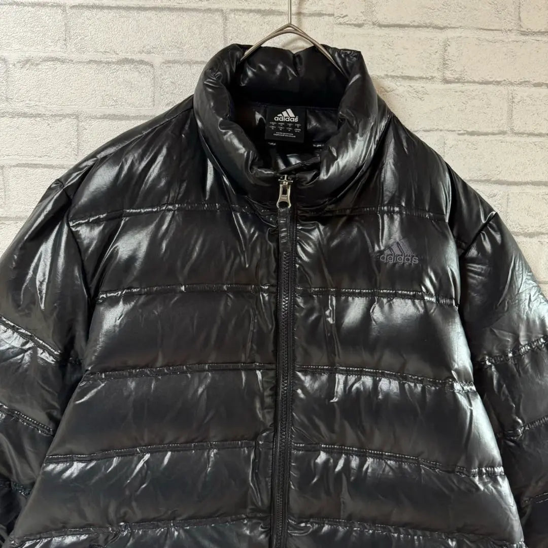 Rare 90s old clothes Vintage Adidas Down Jacket Embroidery Logo Black O | 希少 90s 古着 ヴィンテージ アディダス ダウンジャケット 刺繍ロゴ 黒 O