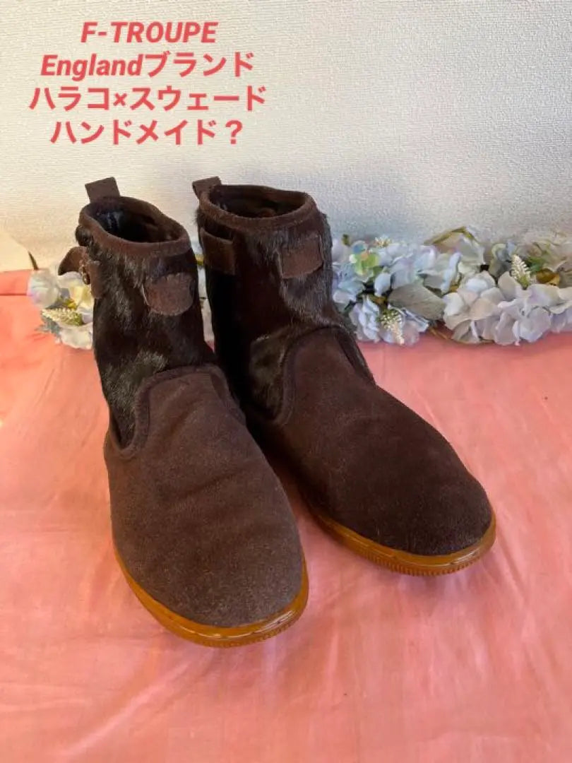 F-TROUPE London Handmade Moccasin Boots Harako x Suede