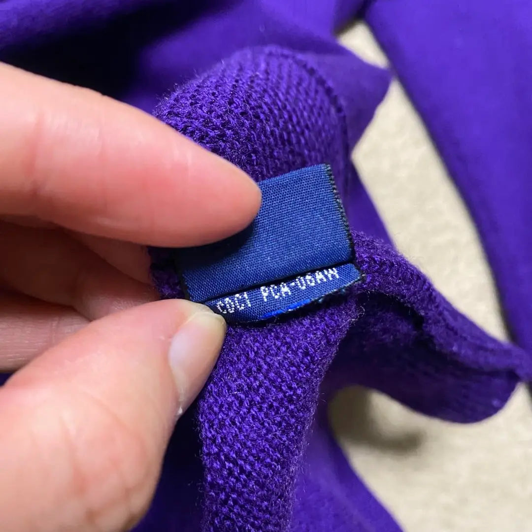 [Rare] POLO GOLF Merino Wool Embroidered Half Zip Knit Purple