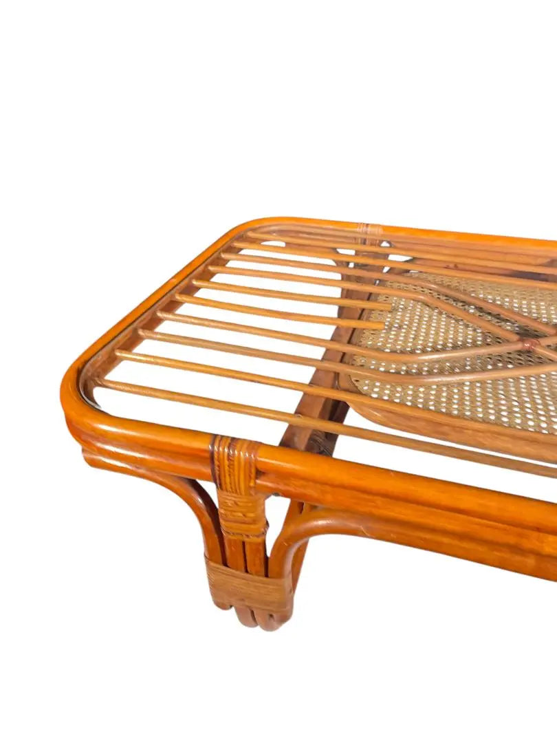 HR117 Rattan, Rattan, Glass Table, Japanese Modern, Free Shipping in the Metropolitan Area