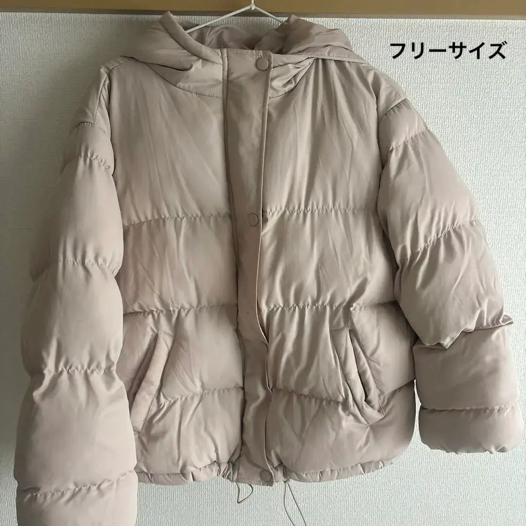 [Limited price reduction] Down jacket, one size fits all, pink, beige, outerwear, winter clothes