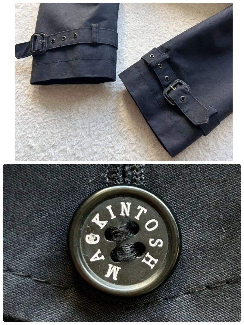 Beautiful condition ✨ Macintosh Motorcycle Jacket Waist Belt All-over Lining Navy