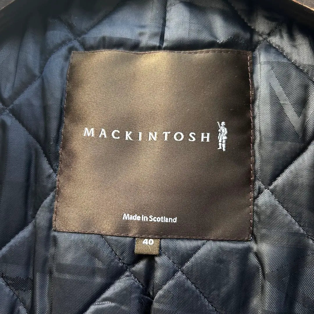 Beautiful condition ✨ Macintosh Motorcycle Jacket Waist Belt All-over Lining Navy